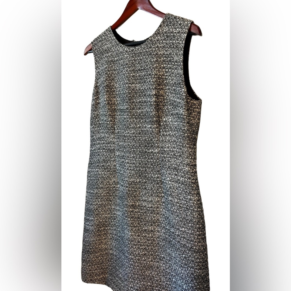 Adam Lippes Collective Gray Tweed Sheath Dress Sleeveless Crew Neck Size 12 - Picture 10 of 14